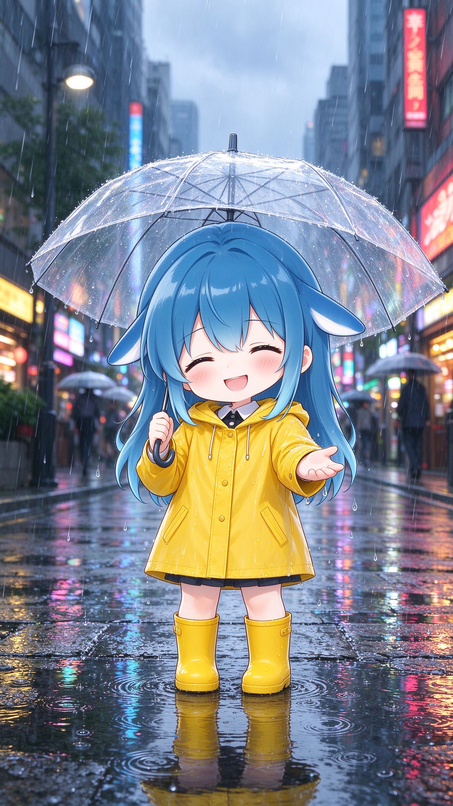 雨天撑伞漫步